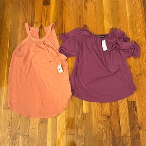 Two New York & Company Tops - Orange and Purple - New with Tag